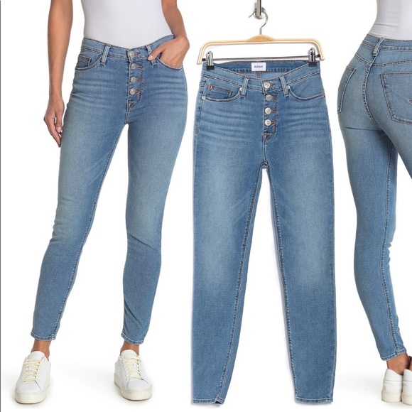 Hudson Jeans Denim - NEW • Hudson • Blair High Rise Ankle Skinny Jeans Yuma Blue 25 Exposed Button